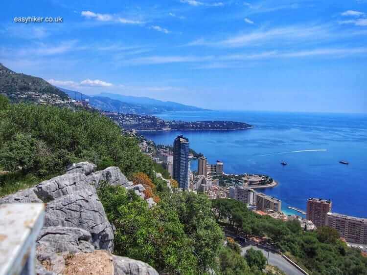 "View Monaco from the Mont des Mules - looking towards Italy"