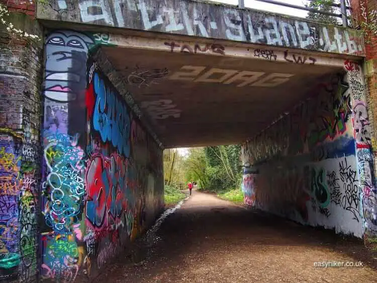 "graffittied walls London Parkland Walk"