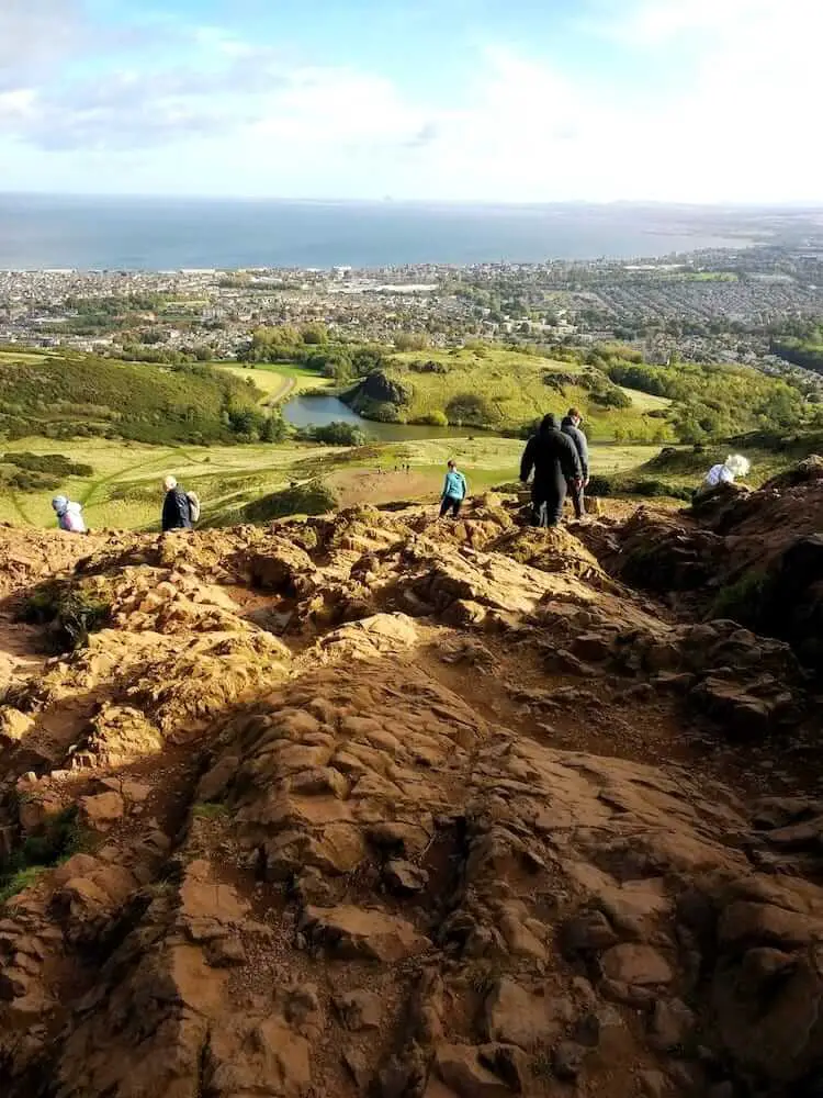 "Climbing Up Arthur’s Seat In Edinburgh"